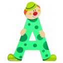 LETTRE A - CLOWN BOIS PEINT