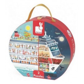 VALISETTE 2 PUZZLES 100 ET 200PCES 70X56CM BATEAUX DE CROISIERE - Jouets56.fr - Magasin jeux et jouets dans Morbihan en Bretagne