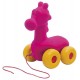 Girafe rose a tirer soft touch - jouets56.fr - magasin jeux et jouets dans morbihan en bretagne