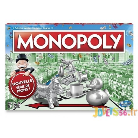 MONOPOLY CLASSIQUE REFRESH NOUVEAUX PIONS - Jouets56.fr - Magasin jeux et jouets dans Morbihan en Bretagne