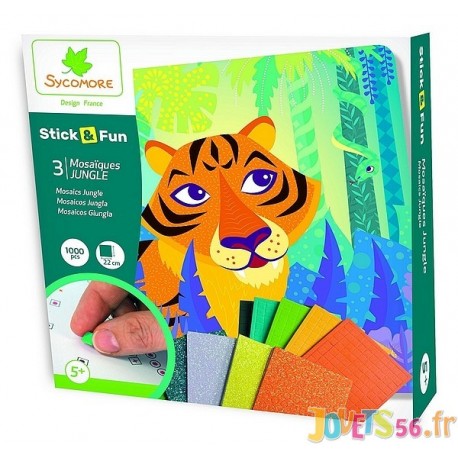 STICK&FUN JUNGLE 3 MOSAIQUES 1000 PIECES - Jouets56.fr - Magasin jeux et jouets dans Morbihan en Bretagne