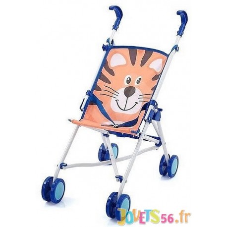 POUSSETTE CANNE BLEUE TIGRE - Jouets56.fr - Magasin Jeux et Jouets dans le Morbihan en Bretagne