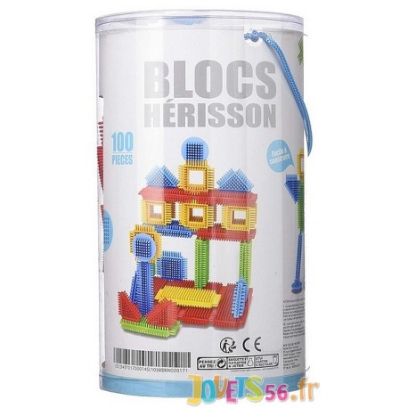 BARIL 100 BLOCS PICOTS HERISSONS - Jouets56.fr - Magasin jeux et jouets dans Morbihan en Bretagne