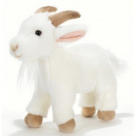 PELUCHE CHEVRE BLANCHE BEBA 25CM - Jouets56.fr - Magasin jeux et jouets dans Morbihan en Bretagne