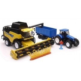 COFFRET MOISSONNEUSE BATTEUSE AVEC TRACTEUR ET REMORQUE 1.32E - Jouets56.fr - Magasin jeux et jouets dans Morbihan en Bretagne