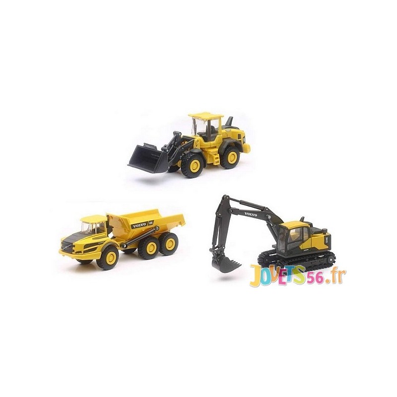 Coffret vehicules de chantier, vehicules-garages