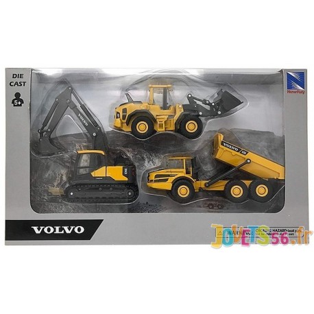 COFFRET 3 ENGINS DE CHANTIERS VOLVO - Jouets56.fr - Magasin jeux et jouets dans Morbihan en Bretagne