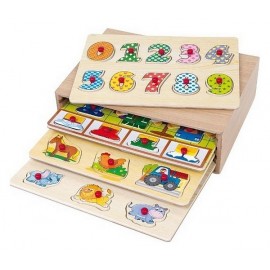 CASIER 4 PUZZLES BOIS - Jouets56.fr - Magasin jeux et jouets dans Morbihan en Bretagne