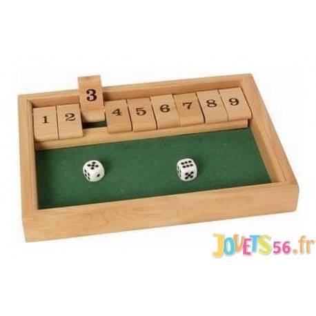 JEU SHUT THE BOX 9 EN BOIS - Jouets56.fr - Magasin jeux et jouets dans Morbihan en Bretagne