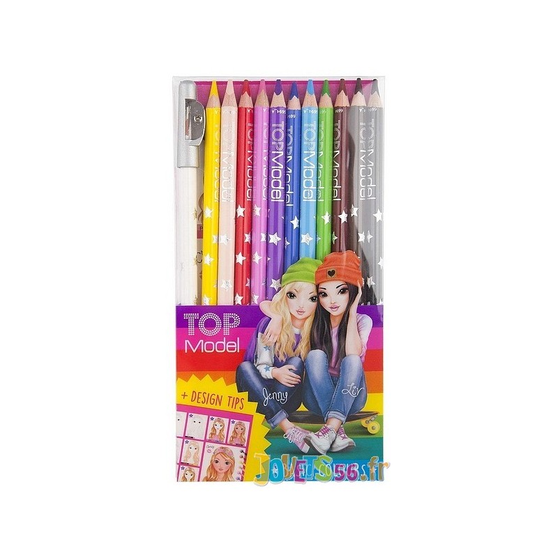 Pochette Crayons De Couleurs X12 Basic Top Model Jouets56 Fr