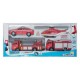 Coffret 4 vehicules secours et accessoires police ou pompier - jouets56.fr - magasin jeux et jouets dans morbihan en bretagne