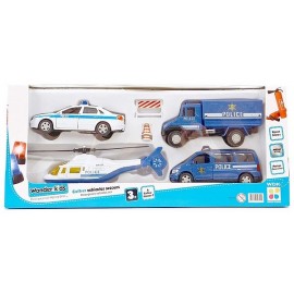 COFFRET 4 VEHICULES SECOURS ET ACCESSOIRES POLICE OU POMPIER - Jouets56.fr - Magasin jeux et jouets dans Morbihan en Bretagne