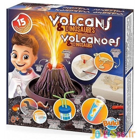 COFFRET VOLCANS ET DINOSAURES 15 EXPERIENCES - Jouets56.fr - Magasin jeux et jouets dans Morbihan en Bretagne