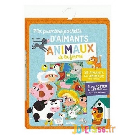 MA PREMIERE POCHETTE D'AIMANTS ANIMAUX DE LA FERME - Jouets56.fr - Magasin jeux et jouets dans Morbihan en Bretagne