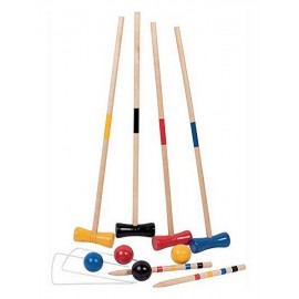 JEU DE CROQUET BOIS 4 JOUEURS EN FILET - Jouets56.fr - Magasin jeux et jouets dans Morbihan en Bretagne