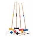 JEU DE CROQUET BOIS 4 JOUEURS EN FILET