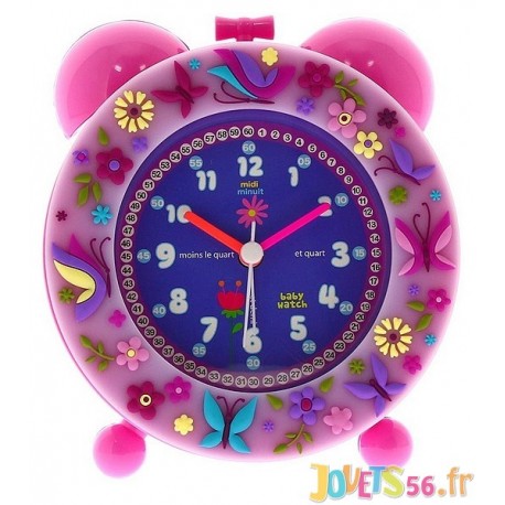 REVEIL SILENCIEUX ROSE PURPLE GARDEN - Jouets56.fr - Magasin jeux et jouets dans Morbihan en Bretagne