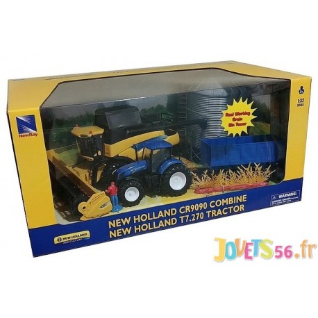 COFFRET MOISSONNEUSE BATTEUSE TRACTEUR REMORQUE ET SILO 1.32E - Jouets56.fr - Magasin jeux et jouets dans Morbihan en Bretagne