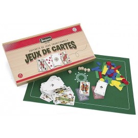 COFFRET BOIS JEUX DE CARTES AVEC TAPIS - Jouets56.fr - Magasin jeux et jouets dans Morbihan en Bretagne