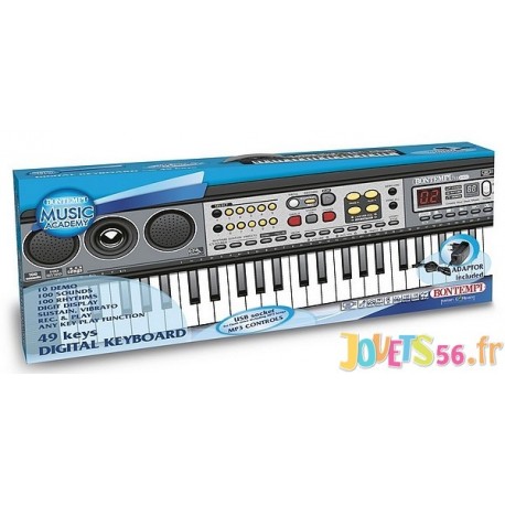 CLAVIER DIGITAL 49 TOUCHES AVEC ADAPTATEUR ET USB - Jouets56.fr - Magasin jeux et jouets dans Morbihan en Bretagne