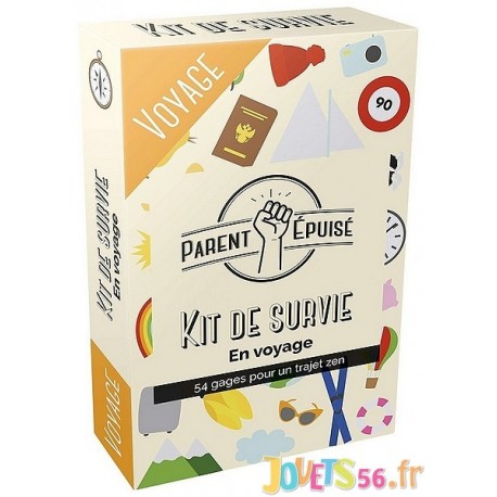 JEU EN VOYAGE PARENT EPUISE KIT DE SURVIE - Jouets56.fr - Magasin jeux et jouets dans Morbihan en Bretagne