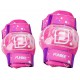 Casque rose avec protections coudieres genouilleres fille - jouets56.fr - magasin jeux et jouets dans morbihan en bretagne
