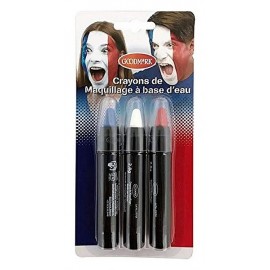 LOT 3 CRAYONS MAQUILLAGE RETRACTABLES BLEU BLANC ROUGE - Jouets56.fr - Magasin jeux et jouets dans Morbihan en Bretagne