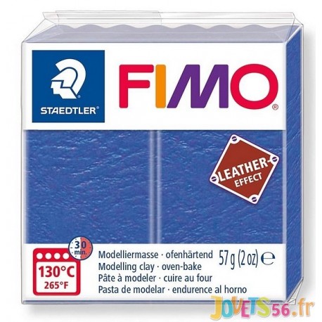 PATE FIMO 309 - EFFET CUIR INDIGO - Jouets56.fr - Magasin jeux et jouets dans Morbihan en Bretagne