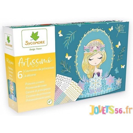 BOITE 6 COURONNES DE PRINCESSE ARTISSIMO  - Jouets56.fr - Magasin jeux et jouets dans Morbihan en Bretagne