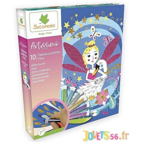 COFFRET PAILLETTES FEES ARTISSIMO 10 TABLEAUX - Jouets56.fr - Magasin jeux et jouets dans Morbihan en Bretagne