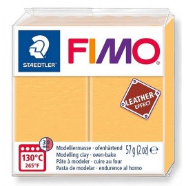 PATE FIMO 109 - EFFET CUIR JAUNE SAFRAN - Jouets56.fr - Magasin jeux et jouets dans Morbihan en Bretagne
