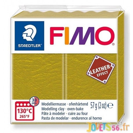 PATE FIMO 519 - EFFET CUIR OLIVE - Jouets56.fr - Magasin jeux et jouets dans Morbihan en Bretagne