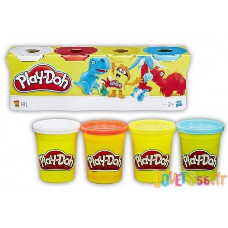 4 POTS PATE A MODELER COULEURS BASE PLAY-DOH ASST - Jouets56.fr - Magasin jeux et jouets dans Morbihan en Bretagne