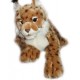 Peluche lynx marron couche 45cm - jouets56.fr - magasin jeux et jouets dans morbihan en bretagne