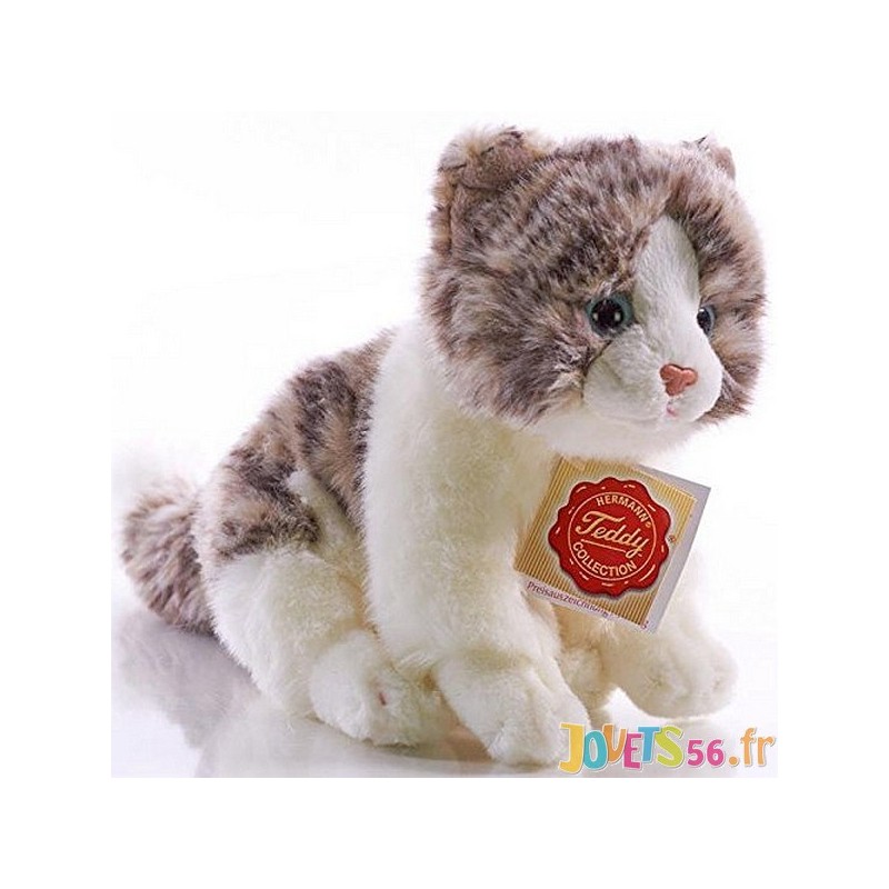 Peluche Chat Gris Et Marron Assis 23cm Jouets56 Fr Peluche Chat Gris Et Marron Assis 23cm Jouets56 Fr