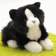 Peluche chat noir et blanc couche 20cm - jouets56.fr - magasin jeux et jouets dans morbihan en bretagne