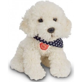 PELUCHE CHIEN LABRADOODLE BLANC ASSIS 28CM - Jouets56.fr - Magasin jeux et jouets dans Morbihan en Bretagne