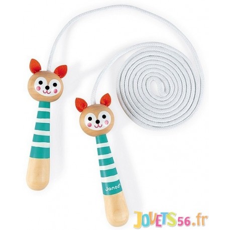 CORDE A SAUTER BOIS RENARD 2M AJUSTABLE - Jouets56.fr - Magasin jeux et jouets dans Morbihan en Bretagne