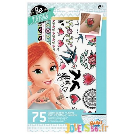 TATOUAGES COLORES LAVABLES BE TEENS - Jouets56.fr - Magasin jeux et jouets dans Morbihan en Bretagne