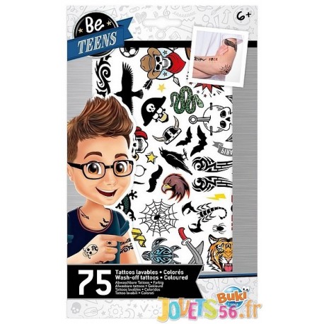 TATOUAGES COLORES LAVABLES GARCONS BE TEENS - Jouets56.fr - Magasin jeux et jouets dans Morbihan en Bretagne