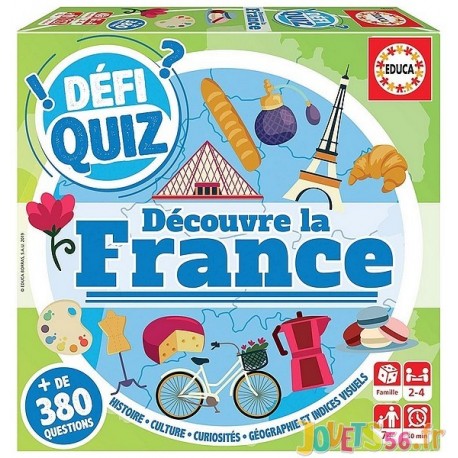 JEU DEFI QUIZ VOYAGE DECOUVRE LA FRANCE - Jouets56.fr - Magasin jeux et jouets dans Morbihan en Bretagne