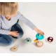 Georges pyramide a empiler bois et tissus - jouets56.fr - magasin jeux et jouets dans morbihan en bretagne