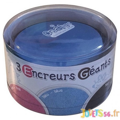 3 ENCREURS GEANTS BLEU ROSE NOIR - Jouets56.fr - Magasin jeux et jouets dans Morbihan en Bretagne