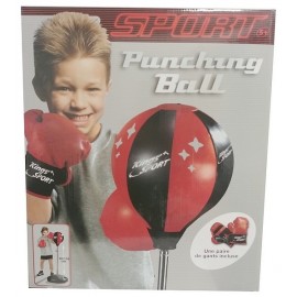 PUNCHING BALL SUR PIED 90A130CM AVEC GANTS - Jouets56.fr - LiloJouets - Magasins jeux et jouets dans Morbihan en Bretagne