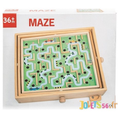 LABYRINTHE BOIS 34X28CM MAZE - Jouets56.fr - LiloJouets - Magasins jeux et jouets dans Morbihan en Bretagne