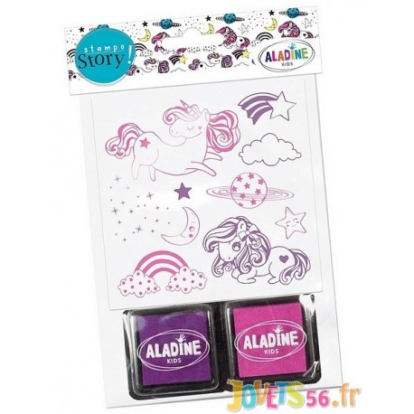 KIT 10 TAMPONS LICORNES ET 2 ENCREURS STAMPO STORY - Jouets56.fr - LiloJouets - Magasins jeux et jouets dans Morbihan en Bretagn