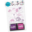 KIT 10 TAMPONS LICORNES ET 2 ENCREURS STAMPO STORY