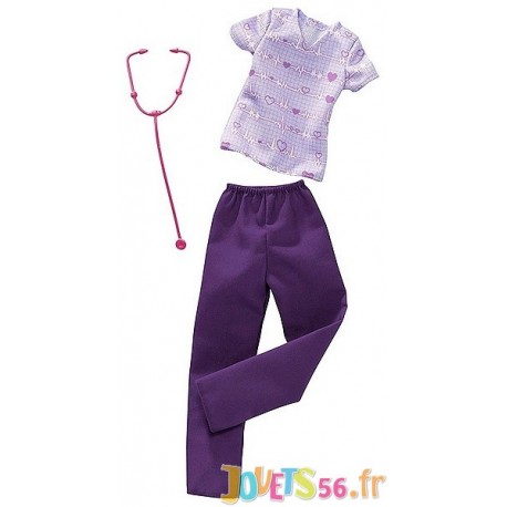 Vetements barbie docteur avec accessoire 