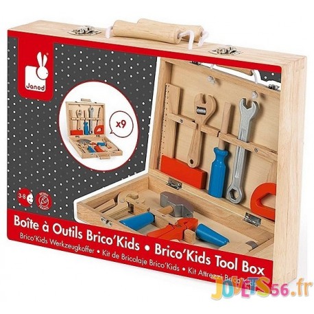 BOITE A OUTILS BOIS BRICOKIDS - Jouets56.fr - LiloJouets - Magasins jeux et jouets dans Morbihan en Bretagne