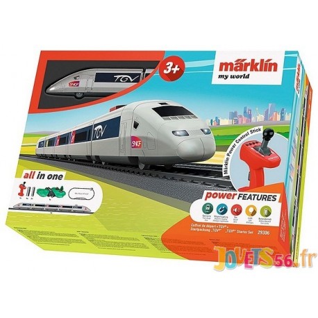 COFFRET STARTER TGV TRAIN ELECTRIQUE CIRCUIT 190x76cm - Jouets56.fr - LiloJouets - Magasins jeux et jouets dans Morbihan en Bret